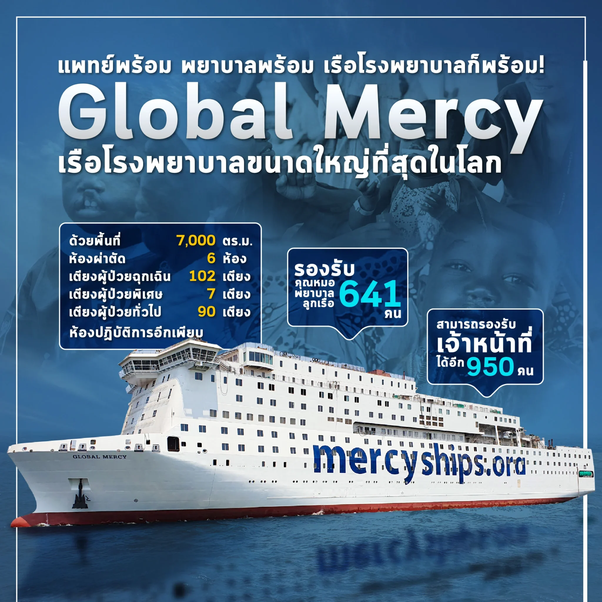 Global Mercy เรือโรงพยาบาลขนาดใหญ่ที่สุดในโลก